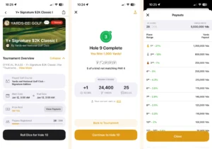 screenshots of YARDS-EE! GOLF
